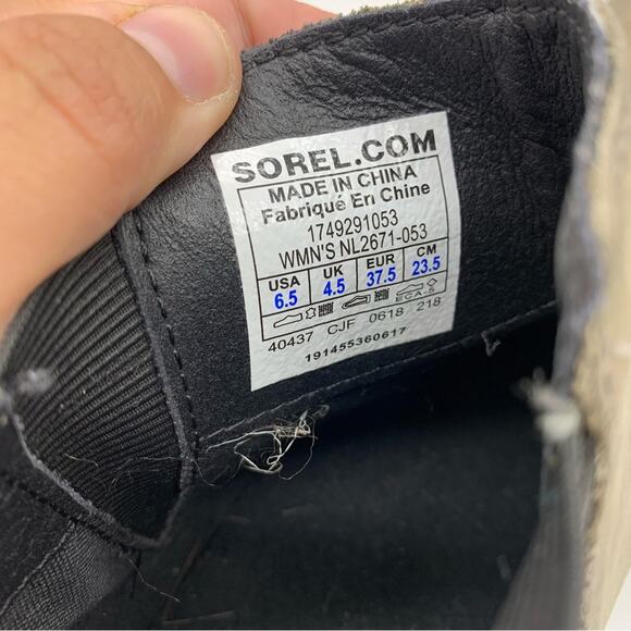 Sorel Emelie Chelsea Waterproof Leather Boots In Quarry Olive/Grey Sz 6.5 Winter - Picture 10 of 11